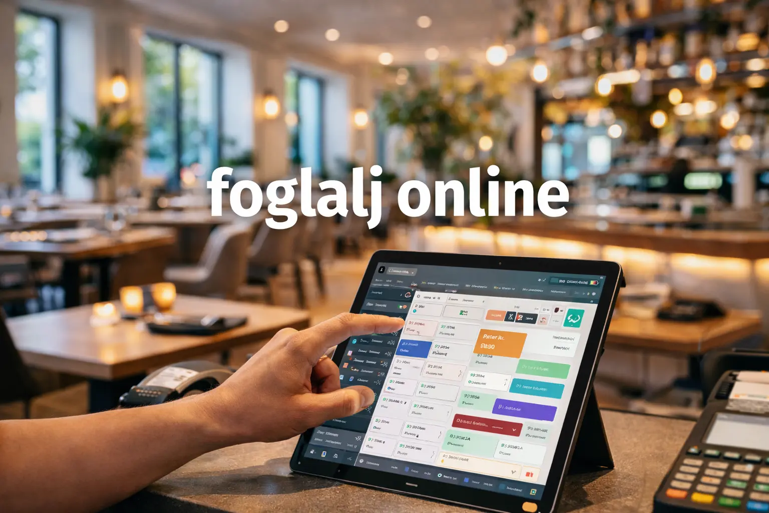 Modern étterem tablet kezelőfelülettel